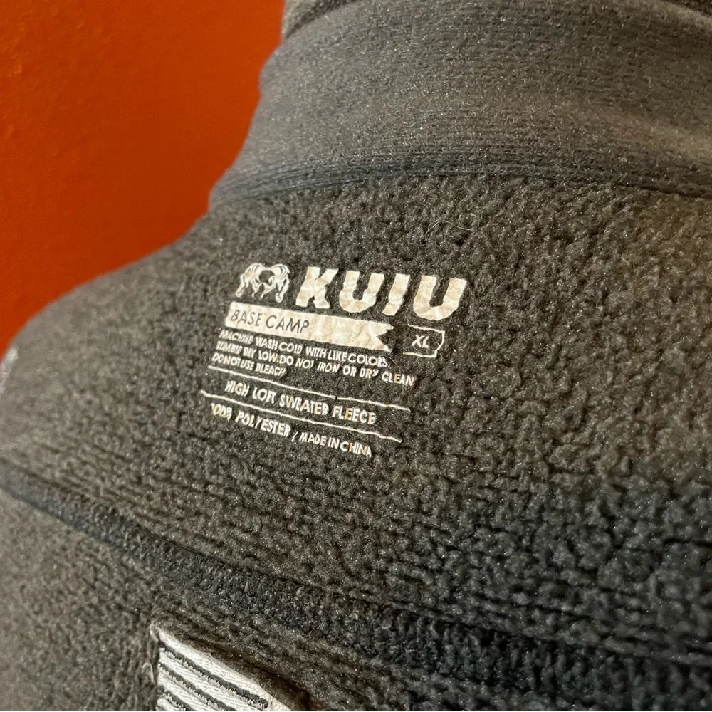 Kuiu Men’s Base Camp Full Zip Pullover Cowl Gray Heather Fleece Sweater - Picture 2 of 5